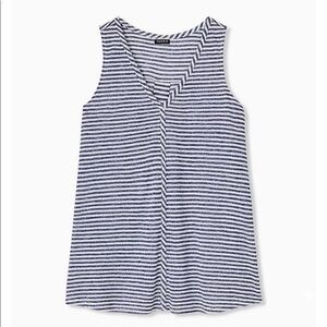 TORRID NAVY STRIPE JERSEY SWING TANK
